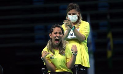 Andreza Vitória vibra com título mundial da bocha paralímpica Foto: Dantas Jr./ANDE