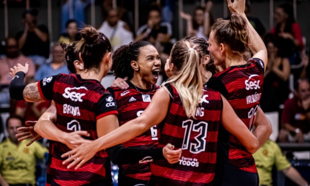 Sesc Flamengo acaba com invencibilidade do Praia Clube Superliga Feminina Osasco Copa Brasil de vôlei feminino