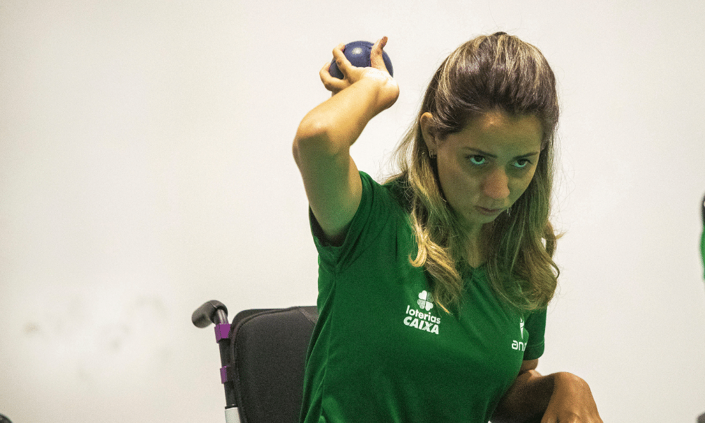 Brasileira Andreza Vitória, uma das medalhista do país na Copa do Mundo de bocha paralímpica (Alessandra Cabral/CPB)
