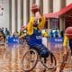 Seleção masculina do Brasil enquanto treina para o Mundial de basquete em cadeira de rodas