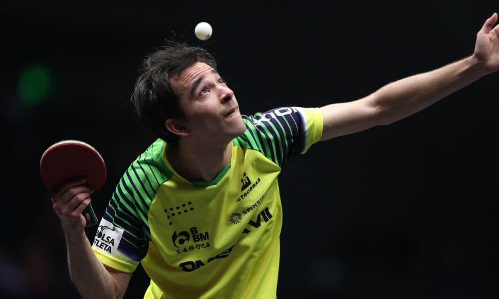 Hugo Calderano no WTT Champions de Xinxiang