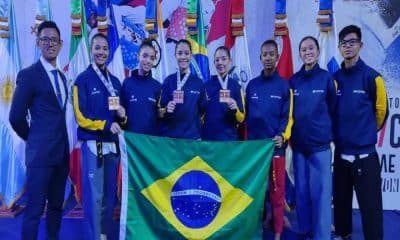 Equipe brasileira feminina júnior de taekwondo, medalhista de bronze no Pan-Americano da categoria (Divulgação/Instagram/@cbtkd.oficial)