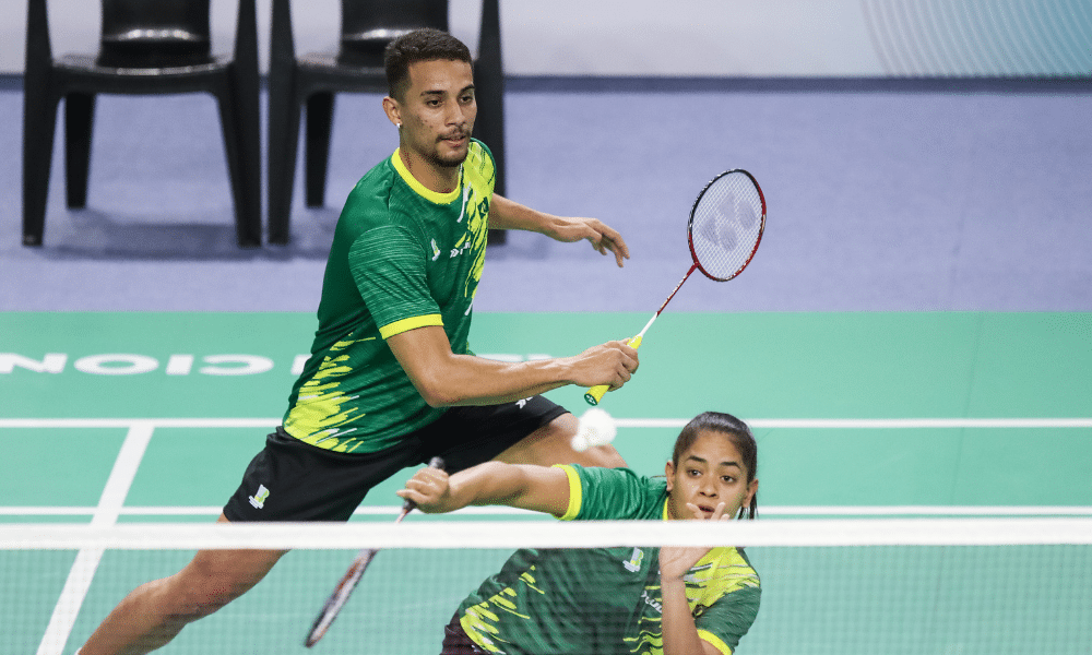 Jaqueline Lima e Fabricio Farias no Masters de Orleans de badminton