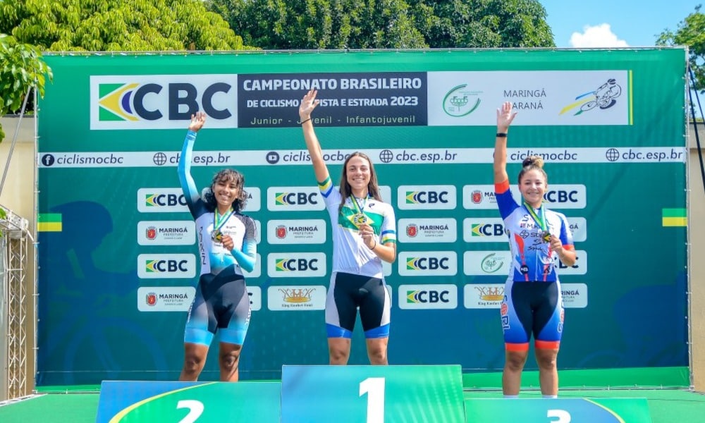 Pódio Feminino Campeonato Brasileiro de Cilismo de Estrada 2023 contrarrelógio