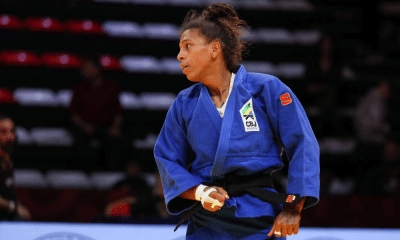 Rafaela Silva durante disputa do Mundial de judô