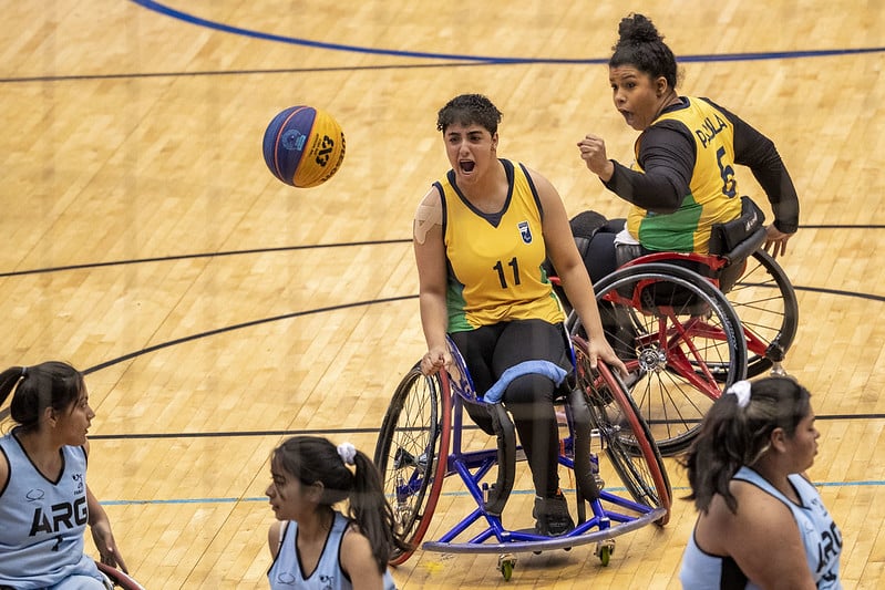 Brasil e Argentina na final do basquete em cadeira de rodas feminino do Parapan de Jovens