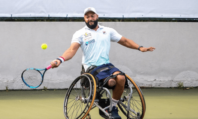 Daniel Rodrigues em ação na Gira Europeia de tênis em cadeira de rodas