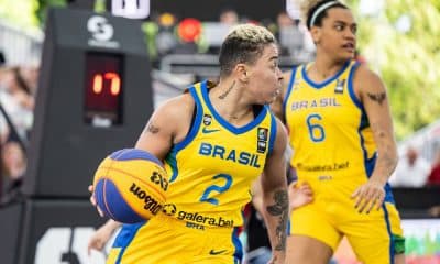 Equipe feminina do Brasil em ação no Mundial de basquete 3x3 (Divulgação/CBB)