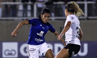 Confronto entre Cruzeiro e Corinthians, válido pelo jogo de ida das quartas de final do Brasileiro Feminino (Reprodução/Twitter/@CruzeiroFem)