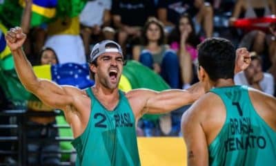 Vitor Felipe/Renato conquistam bronze no Challenge de Jurmala. George/André conquistam medalha de prata. (Divulgação:@vitorfelipe00)