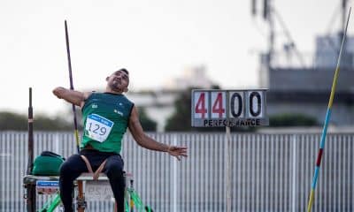 Na imagem, Cicero Nobre realiza lançamento de dardo durante treino no CT Paralímpico | Foto: Ale Cabral / CPB
