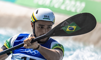 Pepê Gonçalves em ação na Copa do Mundo de canoagem slalom