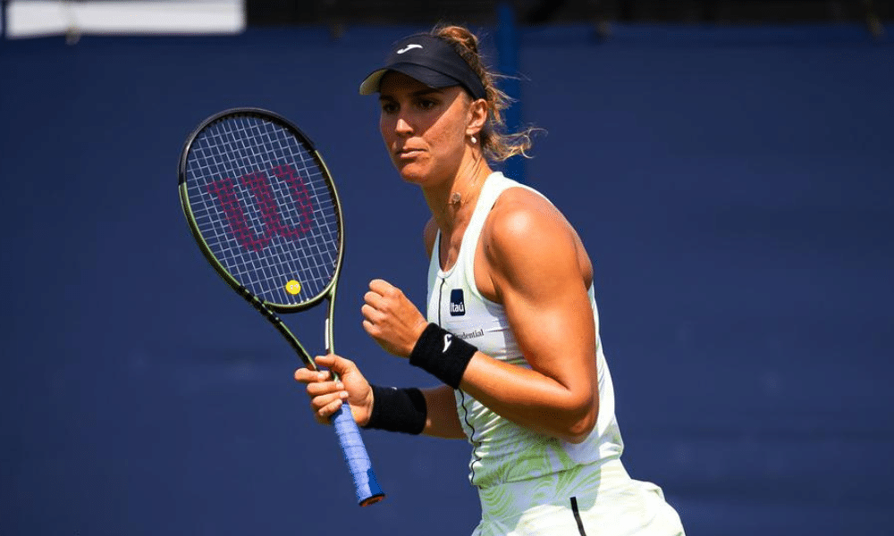 Bia Haddad Maia vibrando; ela conheceu sua adversária de estreia no Grand Slam de Wimbledon, WTA 250 DE CLEVELAND