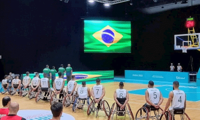 Equipe masculina do Brasil no Mundial de basquete em cadeira de rodas