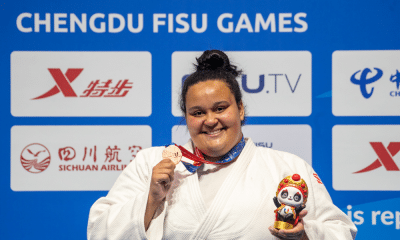 Agatha Silva com medalha no judô dos Jogos Mundiais Universitários de Chengdu