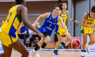 Jogadora da Itália marcada por três jogadoras do Brasil no Mundial sub-19 de basquete feminino