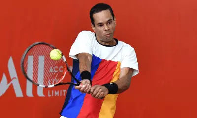 Daniel Dutra Silva em ação no Challenger de Troyes, junto a Murkel Dellien