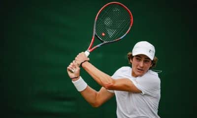 Jovem brasileiro João Fonseca em ação no Wimbledon Júnior (Divulgação/ITTF)
