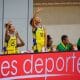 Jogadoras do Brasil comemoram cesta no Campeonato Mundial Sub-19 de Basquete feminino