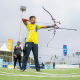 Matheus Gomes em ação no Mundial Júnior de tiro com arco; Ele competiu junto a Ana Carolina Popperl