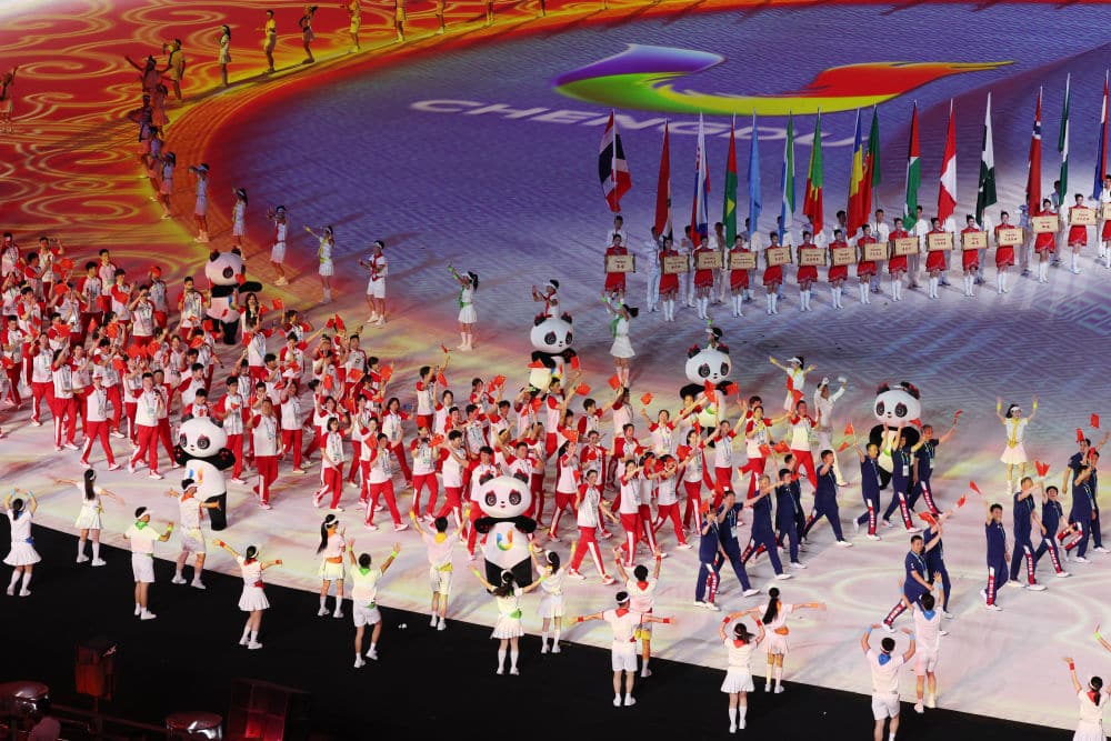cerimônia de abertura dos jogos mundiais universitários chengdu-2021