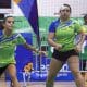 Letícia Andres e Eduarda Dias Prates em partida do Pan-Americano Júnior de badminton