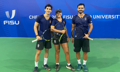 Atletas do tênis brasileiro fazem primeiro treino para os Jogos Mundiais Universitários Chengdu-2021