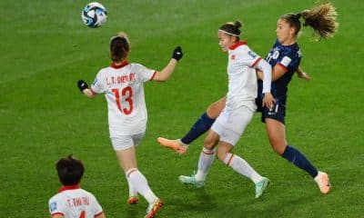 Partida entre Holanda e Vietnã, que terminou em goleada das holandesas pela Copa do Mundo Feminina (Reprodução/Twitter/@FIFAWWC)