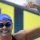 Mariana Gesteira celebra seu tempo na piscina do Mundial de natação paralímpica (Foto: Douglas Magno/CPB)