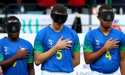 O Brasil caiu nas semifinais da Copa do Mundo de futebol de cegos e agora enfrenta a Colômbia pelo bronze (Foto: Divulgação/Renan Cacioli/CBDV)