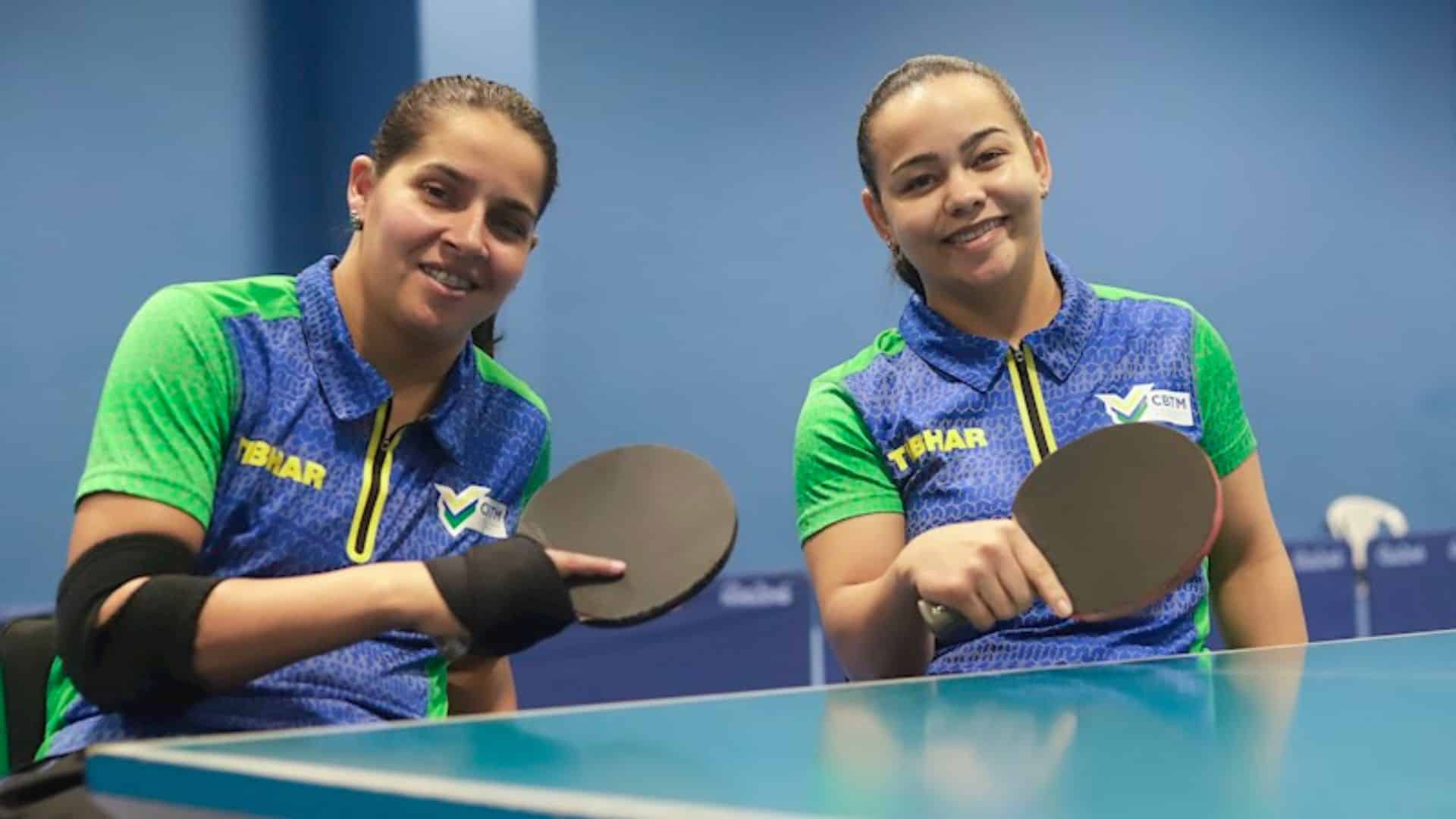Catia Oliveira e Marliane Santos comemoram ouro Aberto Paralímpico da Tailândia (Foto: André Soares/CBTM)
