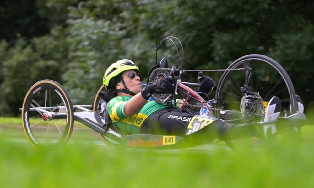 Gilmara do Rosário em ação no Mundial de Paraciclismo
