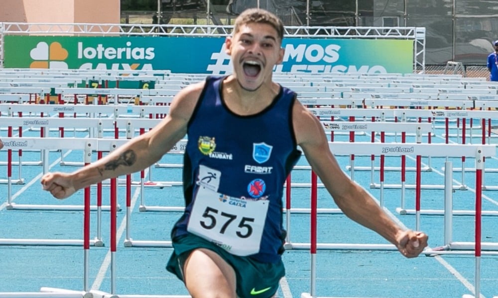 José Eduardo Mendes após terminar prova no troféu Brasil de Atletismo