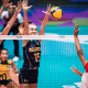 Atletas da Seleção feminina de vôlei sub-21 do Brasil bloqueiam jogadora da Tunísia no Mundial Sub-21 de vôlei feminino