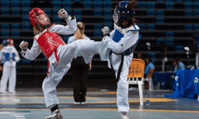 Valentina Cysne em ação no Mundial Cadete de taekwondo