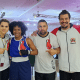 Deyziane Moreira e os técnicos da equipe de São Paulo no Brasileiro Juvenil de boxe