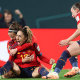 Jogadoras da Espanha comemoram vitória sobre a Suécia na Copa do Mundo Feminina