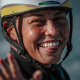 Ana Sátila sorri para foto em prova de canoagem slalom nos Jogos de Tóquio