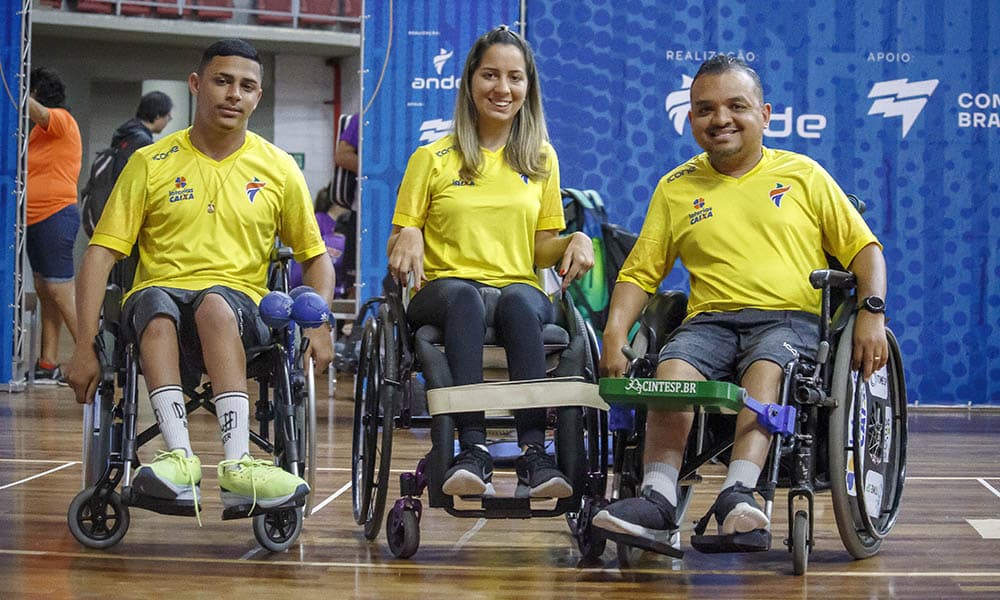 Na imagem, paratletas do Brasil na Copa do Mundo de Bocha.