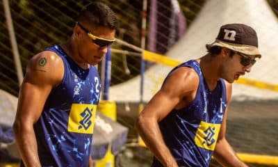 Gabriel Santiago e Felipe Alves, dupla brasileira semifinalista do Futures de Miguel Pereira (Foto: Divulgação/Jornal Passe A)