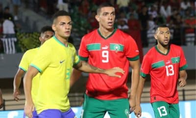 Amistoso da seleção olímpica entre Brasil e Marrocos (Reprodução/Twitter/@EnMaroc)