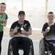 Jéssica (à esquerda), Galgani e Kiefer, brasileiros presentes no Mundial de tiro esportivo paralímpico (Foto: Dhavid Normando/CPB)