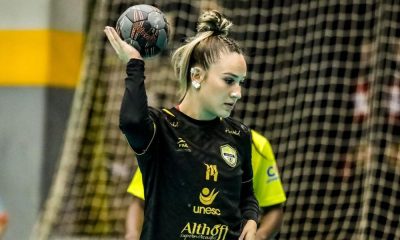 Atleta Andressinha, jogadora do Criciúma, equipe que participa da semifinal da Liga Nacional Feminina (Reprodução/Instagram/@andressinha14_)