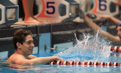 Pedro Sansone dentro da piscina no Mundial Júnior de natação