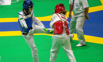 Silvana Fernandes durante luta no Grand Prix de Veracruz de parataekwondo
