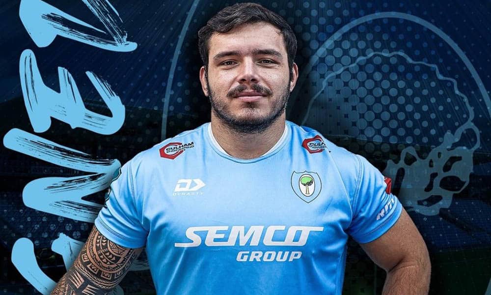 Na imagem, divulgação de Wilton Nelson no novo time de rugby.