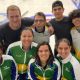 Na imagem, times masculino e feminino do Brasil de curling.