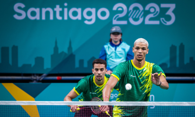 Davi Silva e Fabrício Farias final do Pan de Santiago-2023 no badminton