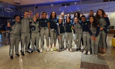 Embarque da seleção brasileira de basquete feminino para a disputa do Pan de Santiago (Divulgação/CBB)