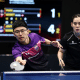 Eric Jouti junto com Franziska Schreiner no WTT Feeder de Estocolmo de tênis de mesa